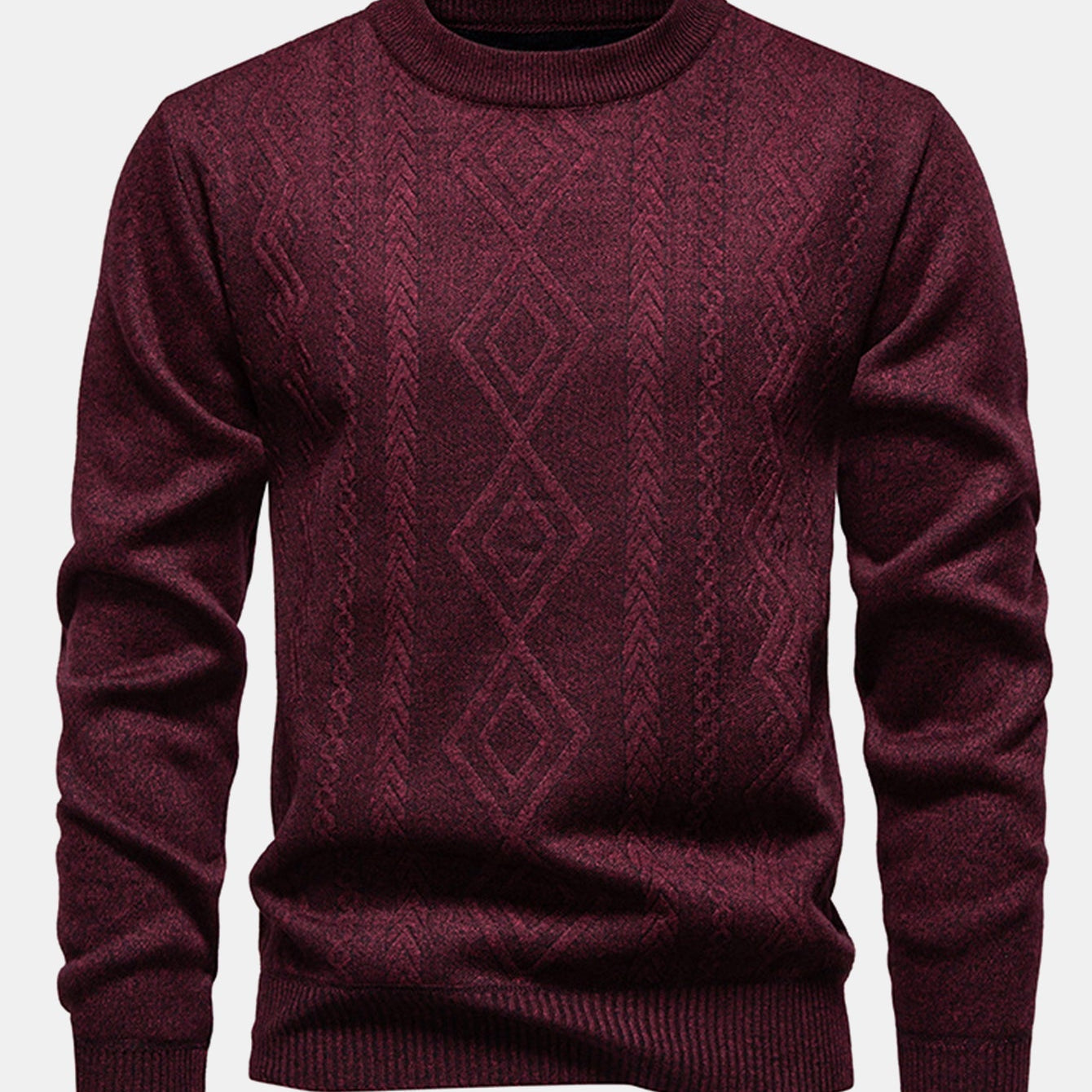 Miles | Geometric Jacquard Crew Neck Sweater