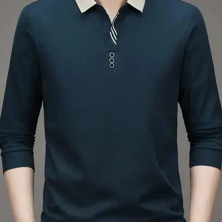Patrick | Long Sleeve Polo with Ribbed Cuffs