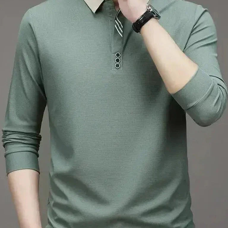 Patrick | Long Sleeve Polo with Ribbed Cuffs