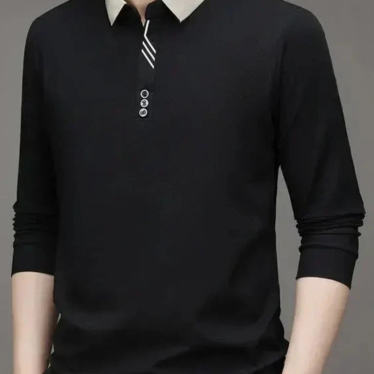 Patrick | Long Sleeve Polo with Ribbed Cuffs