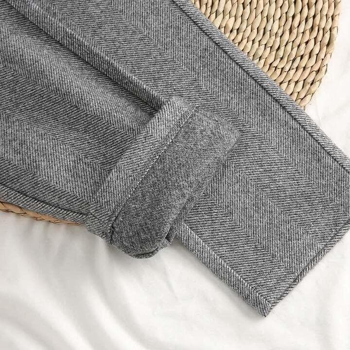 Clay men's herringbone pleated tapered pants in Gray, view 3