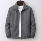 Reed men's lightweight stand collar jacket in Gray, view 4