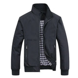 Marshall men's check lined Harrington jacket in Black, view 2
