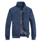 Marshall men's check lined Harrington jacket in Blue, view 5