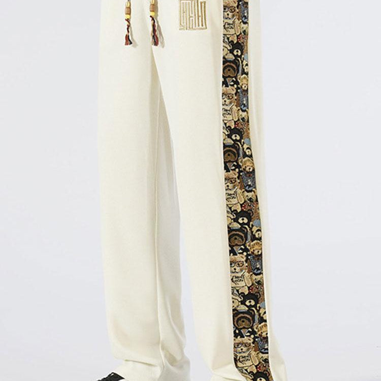 Victor | Straight Leg Pants with Bear Print