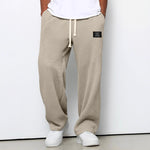 Pierce men's waffle texture drawstring pants in Khaki, view 4