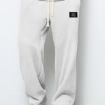 Ivan men's white waffle drawstring pants, front view