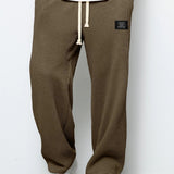 Pierce men's waffle texture drawstring pants in Dark Brown, view 8