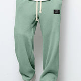 Nick men's green waffle drawstring pants, front view