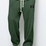 Gareth men's dark green waffle drawstring pants, front view