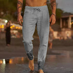 Sherwood men's slim fit drawstring pants in Gray, view 2