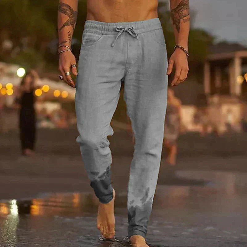 Sherwood men's slim fit drawstring pants in Gray, view 2