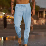 Sherwood men's slim fit drawstring pants in Light Blue, view 7