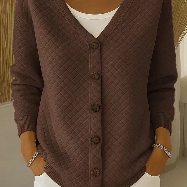 Rosemary | Diamond Quilted Button Cardigan