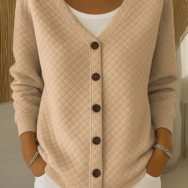 Rosemary | Diamond Quilted Button Cardigan