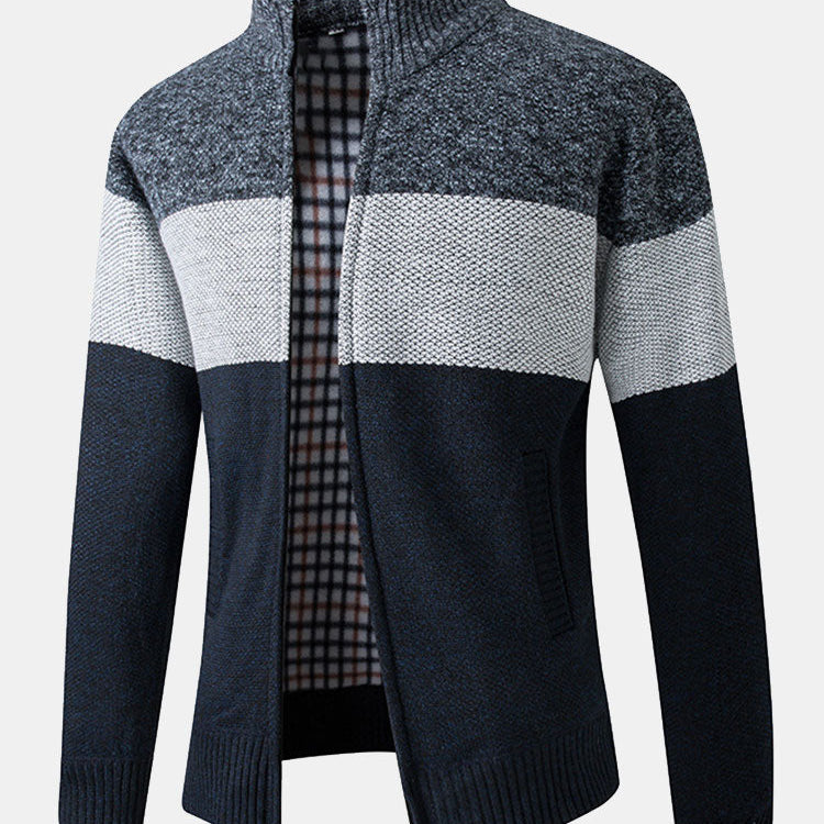 Jasper | Color Block Patchwork Zip Sweater