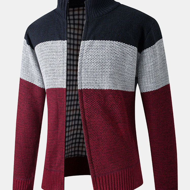 Jasper | Color Block Patchwork Zip Sweater