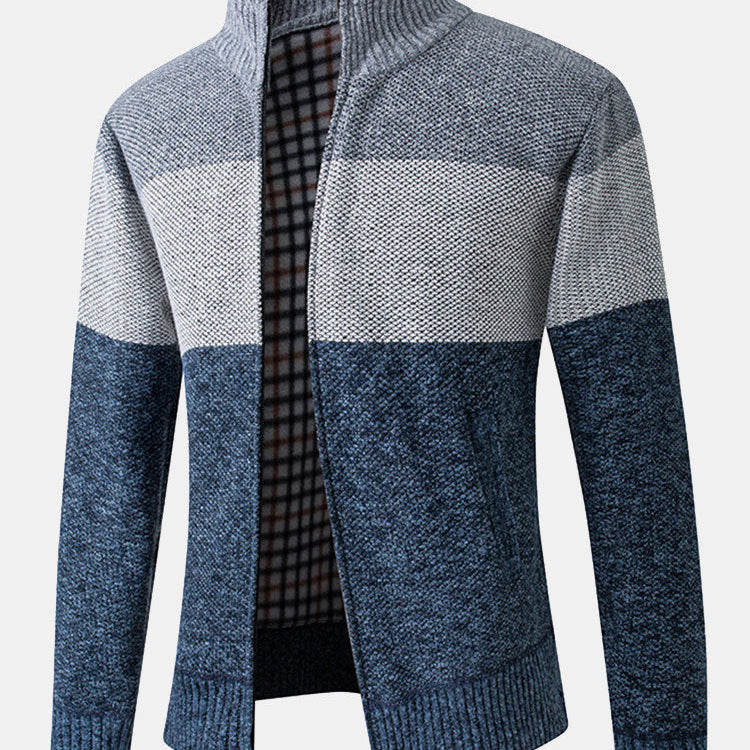 Jasper | Color Block Patchwork Zip Sweater