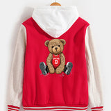 Flynn | Baseball Jacket with New York Bear Print