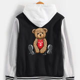 Flynn | Baseball Jacket with New York Bear Print
