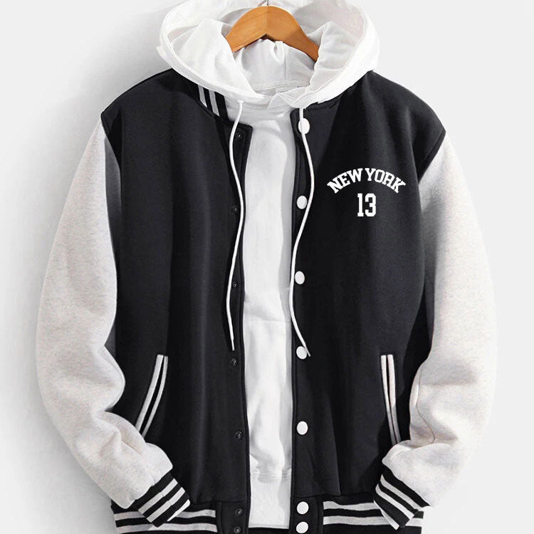 Flynn | Baseball Jacket with New York Bear Print