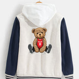 Flynn | Baseball Jacket with New York Bear Print