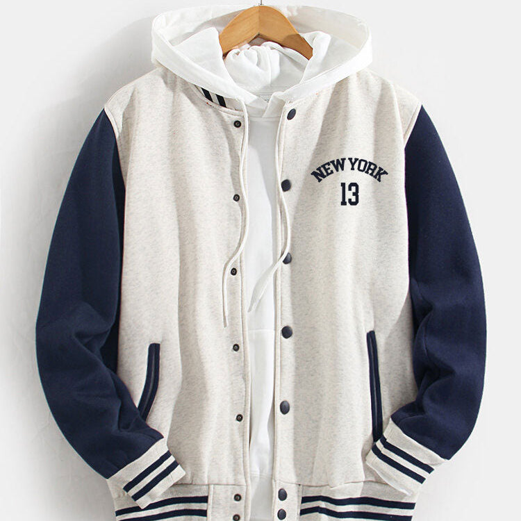 Flynn | Baseball Jacket with New York Bear Print
