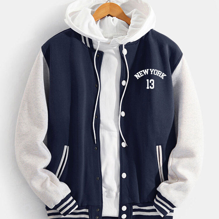 Flynn | Baseball Jacket with New York Bear Print