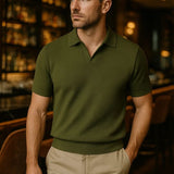 Dustin | Navy Open Collar Polo