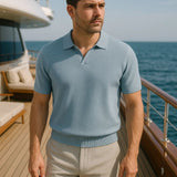 Dustin | Navy Open Collar Polo