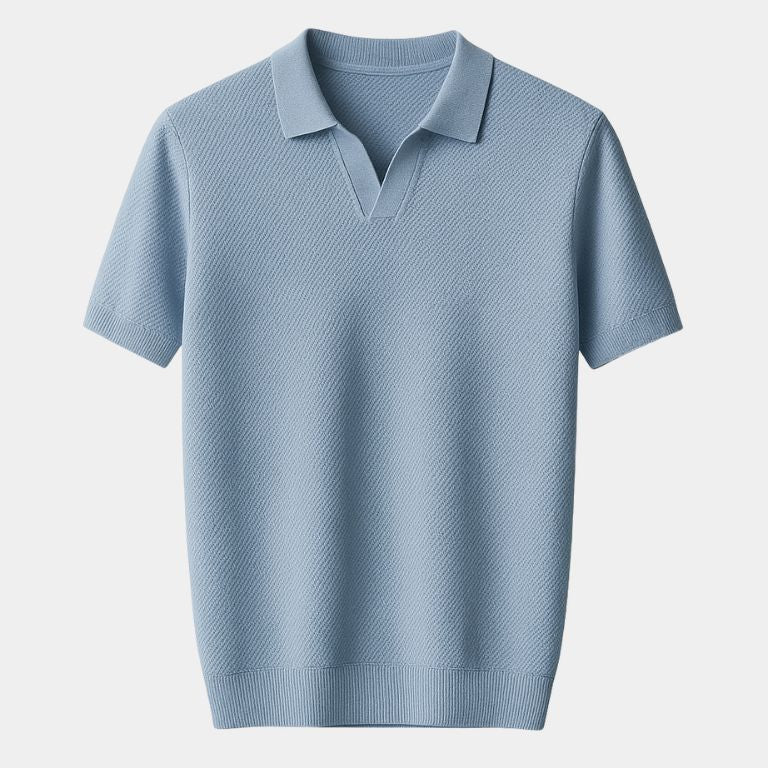 Dustin | Navy Open Collar Polo