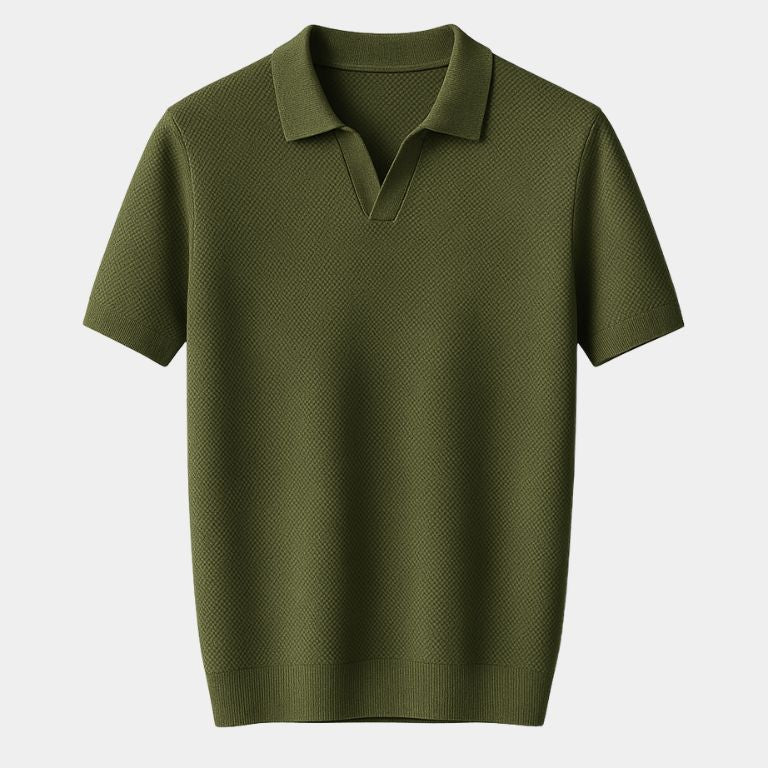 Dustin | Navy Open Collar Polo