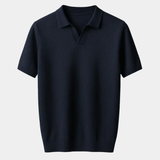 Dustin | Navy Open Collar Polo