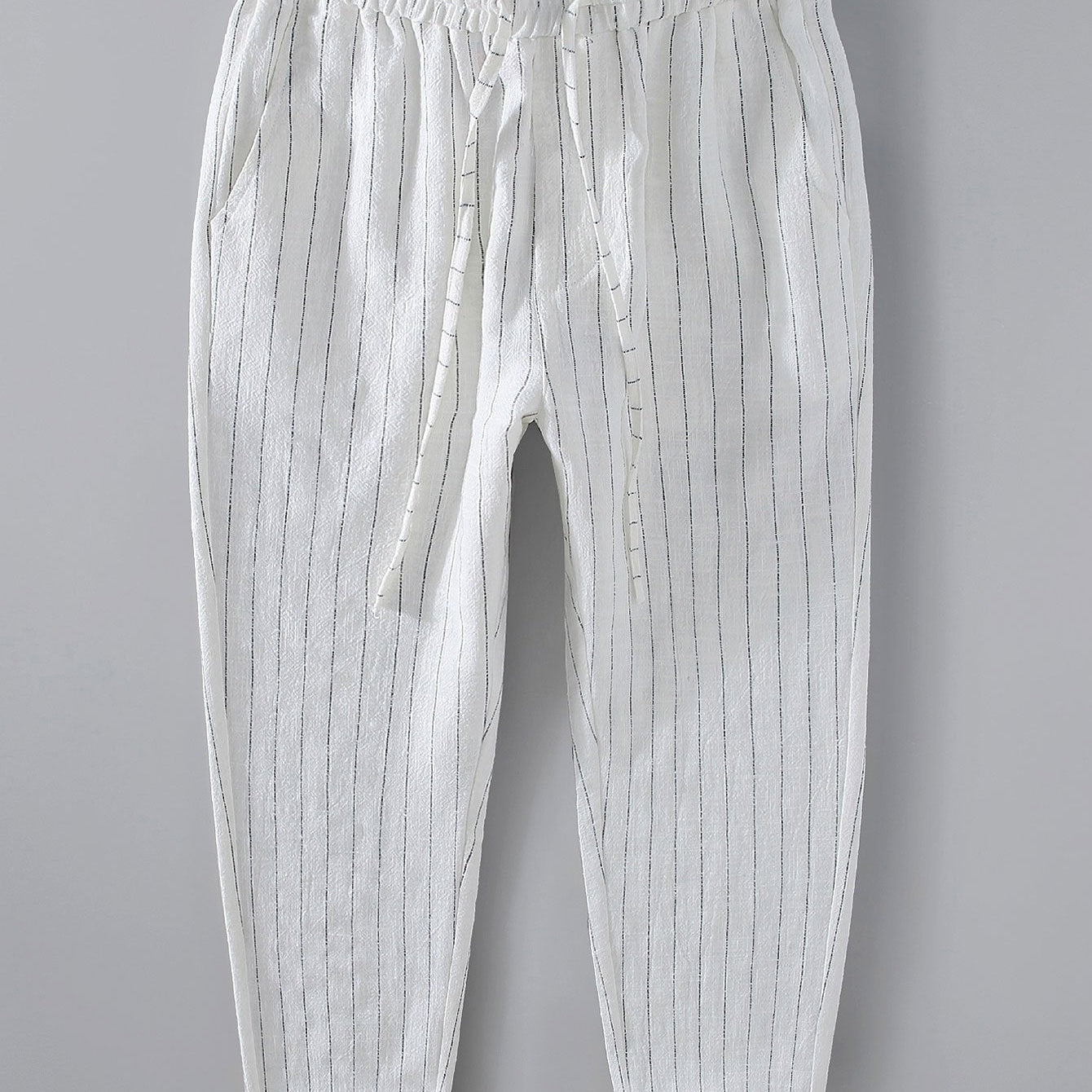 Hugo | Striped Linen Cropped Pants