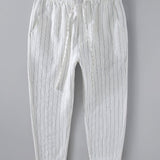 Hugo | Striped Linen Cropped Pants