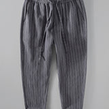 Hugo | Striped Linen Cropped Pants