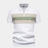 Devin | Color Block Zip Polo