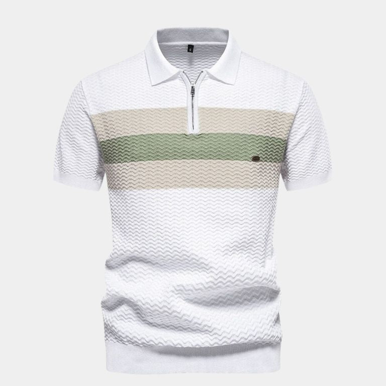Devin | Color Block Zip Polo