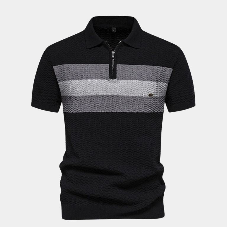Devin | Color Block Zip Polo