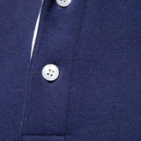 Derek | Navy Long Sleeve Polo with Ribbed Trims