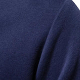 Derek | Navy Long Sleeve Polo with Ribbed Trims