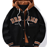 William | Hooded Baseball Jacket with Button Closure
