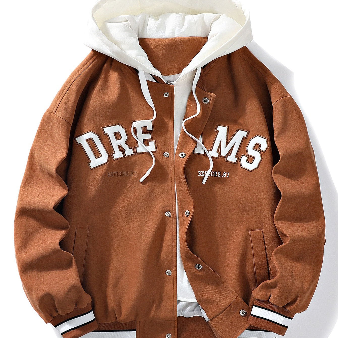 William | Hooded Baseball Jacket with Button Closure