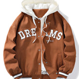 William | Hooded Baseball Jacket with Button Closure
