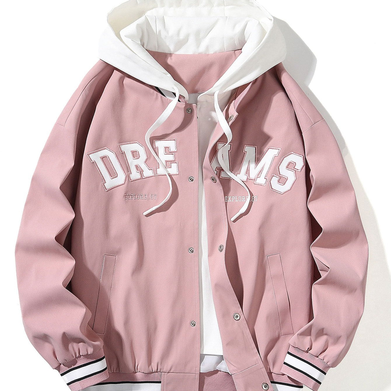 William | Hooded Baseball Jacket with Button Closure