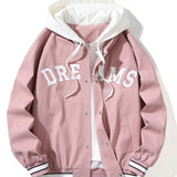William | Hooded Baseball Jacket with Button Closure