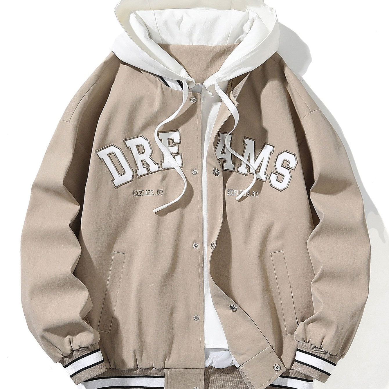 William | Hooded Baseball Jacket with Button Closure