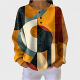 Stephanie - Textured Geometric-Pattern Sweater