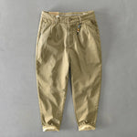 Frederic men's heavyweight cotton barrel leg pants in Khaki, view 2