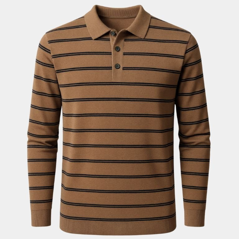 Colton | Striped Long Sleeve Polo